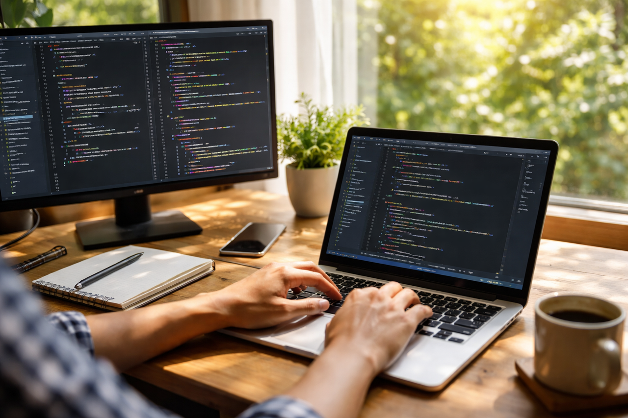 Web development and care services concept